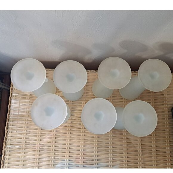 Set of 7 Vintage Indiana Glass Tiara Frosted Powder Horn Pilsner Beer Glasses - Picture 9 of 9